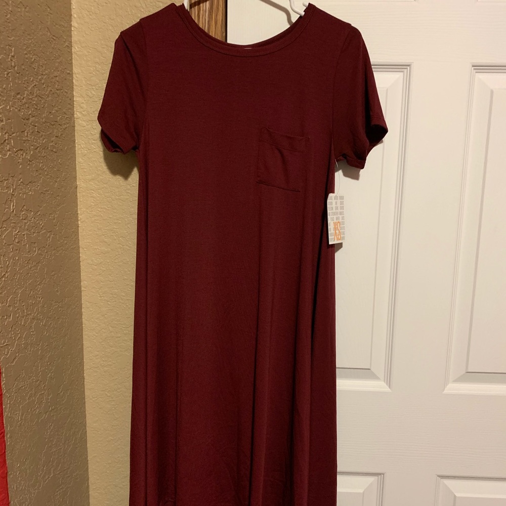 Maroon lularoe Carly dress